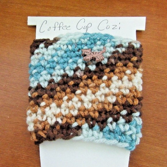 Cat Button Coffee Cup Cozy For Grande Hot Cold Cover Sleeve Fits Starbucks Peets - Picture 1 of 5